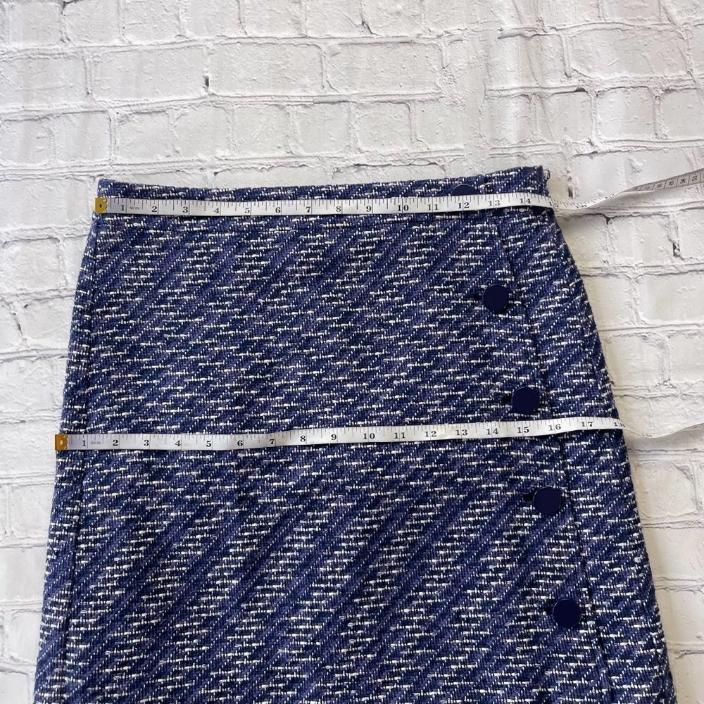 LOFT Outlet  Knit Skirt Women’s Cotton Accent Buttons Zip Close size 6 - Picture 7 of 12